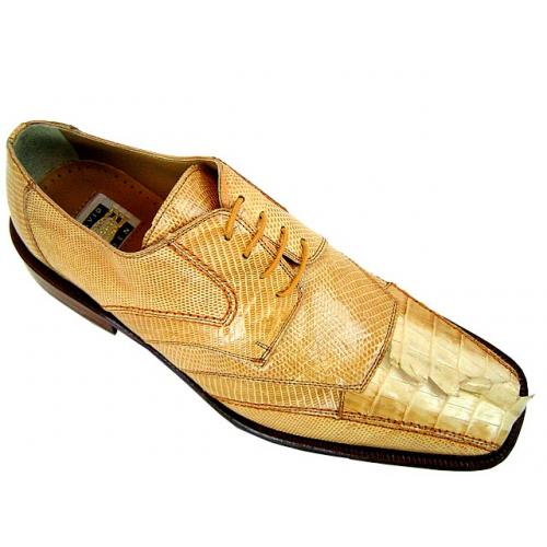 David Eden  "Rhino" Beige Genuine Crocodile Tail/Lizard Shoes